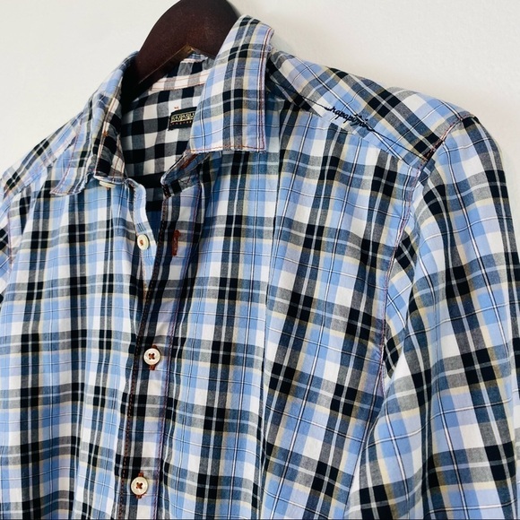 NAPAPIJRI Men’s Plaid Print Blue Black Button Down Shirt Small - Picture 3 of 16